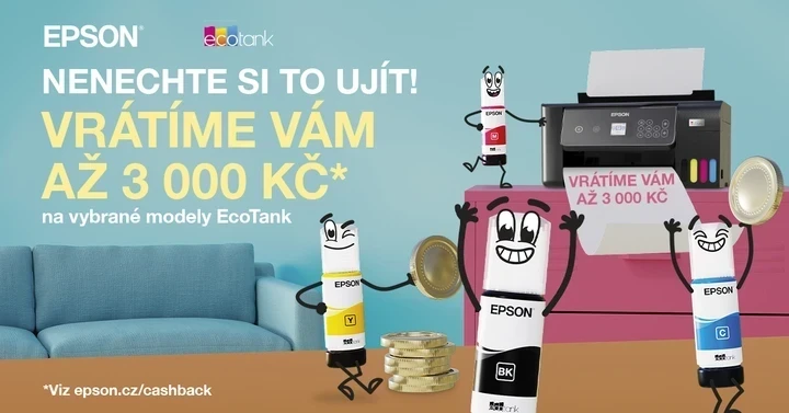 Cashback na tlačiarne Epson - ušetrite až 120 EUR